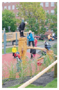 Children climing and balancing